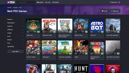 MetaGame.guide desktop view